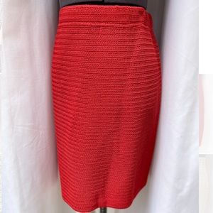 St. John Collection Red Knit Pencil Skirt